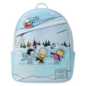 Brand New Loungefly Peanuts Charlie Brown Ice Skating Mini Backpack Snoopy